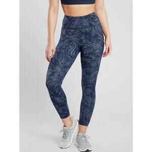 ATHLETA Ultimate Stash Pocket Tight Leggings Blue Swirl Fluidity Medieval Small